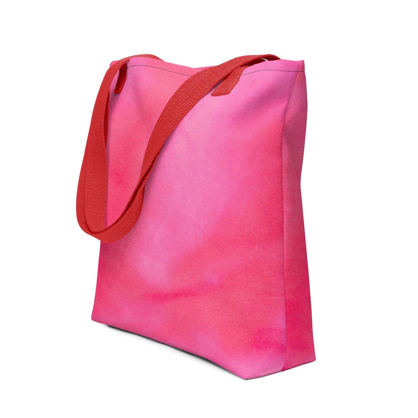 Pink tote bag for women with red shoulder straps and spacious design from NUSH'S STORE