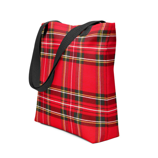 Red plaid shoulder bag for summer with black straps from NUSH'S STORE