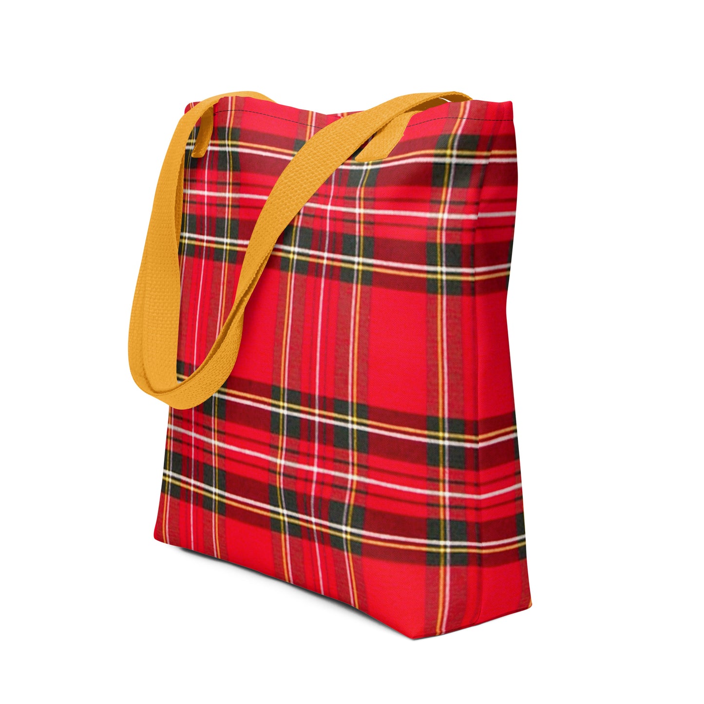 Red plaid shoulder bag for summer with yellow straps from NUSH'S STORE